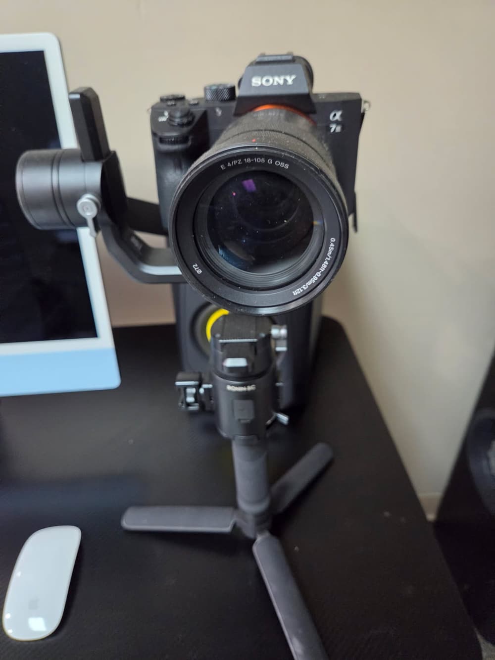 Sony a7 III with an 18-105mm G lens mounted on a Ronin-SC gimbal